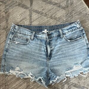 Aerie Light Blue Distressed Jean Shorts
